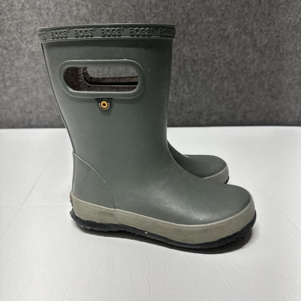 Bogs Skipper Solid Kids 11 Gray Pull On Rainboots Quality Rugged Druable B18